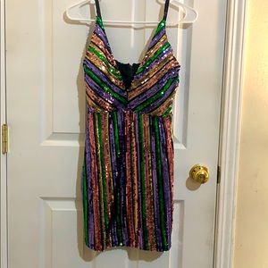 Multi colored sequence dress